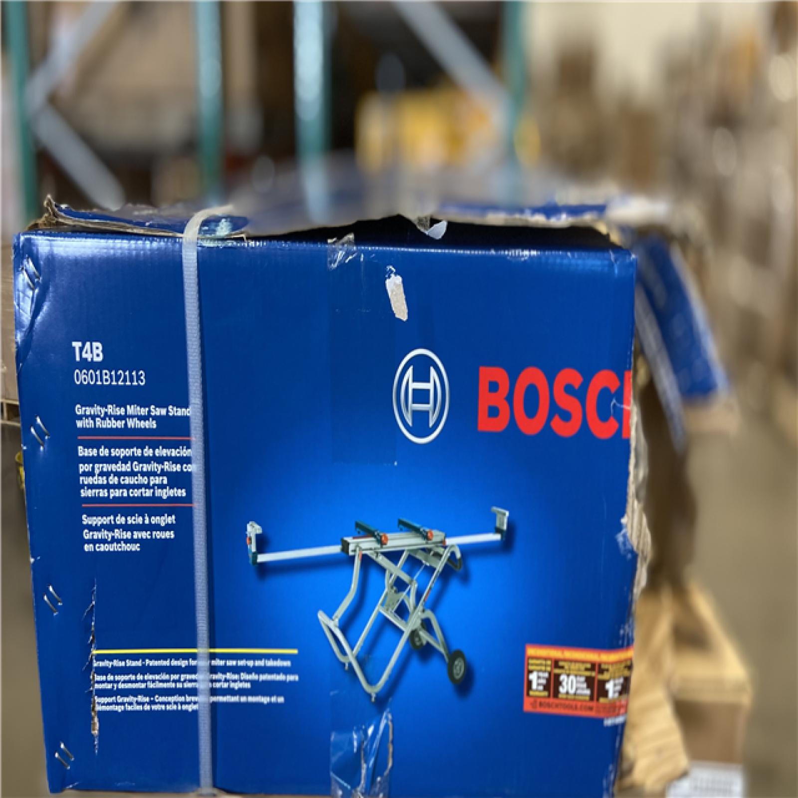 DALLAS LOCATION - Bosch Portable Folding Gravity Rise Miter Saw Stand with Wheels