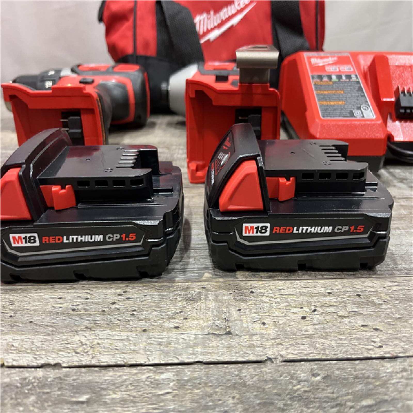 AS-IS Milwaukee 18V Lithium-Ion Cordless Drill Driver/Impact Driver Combo Kit