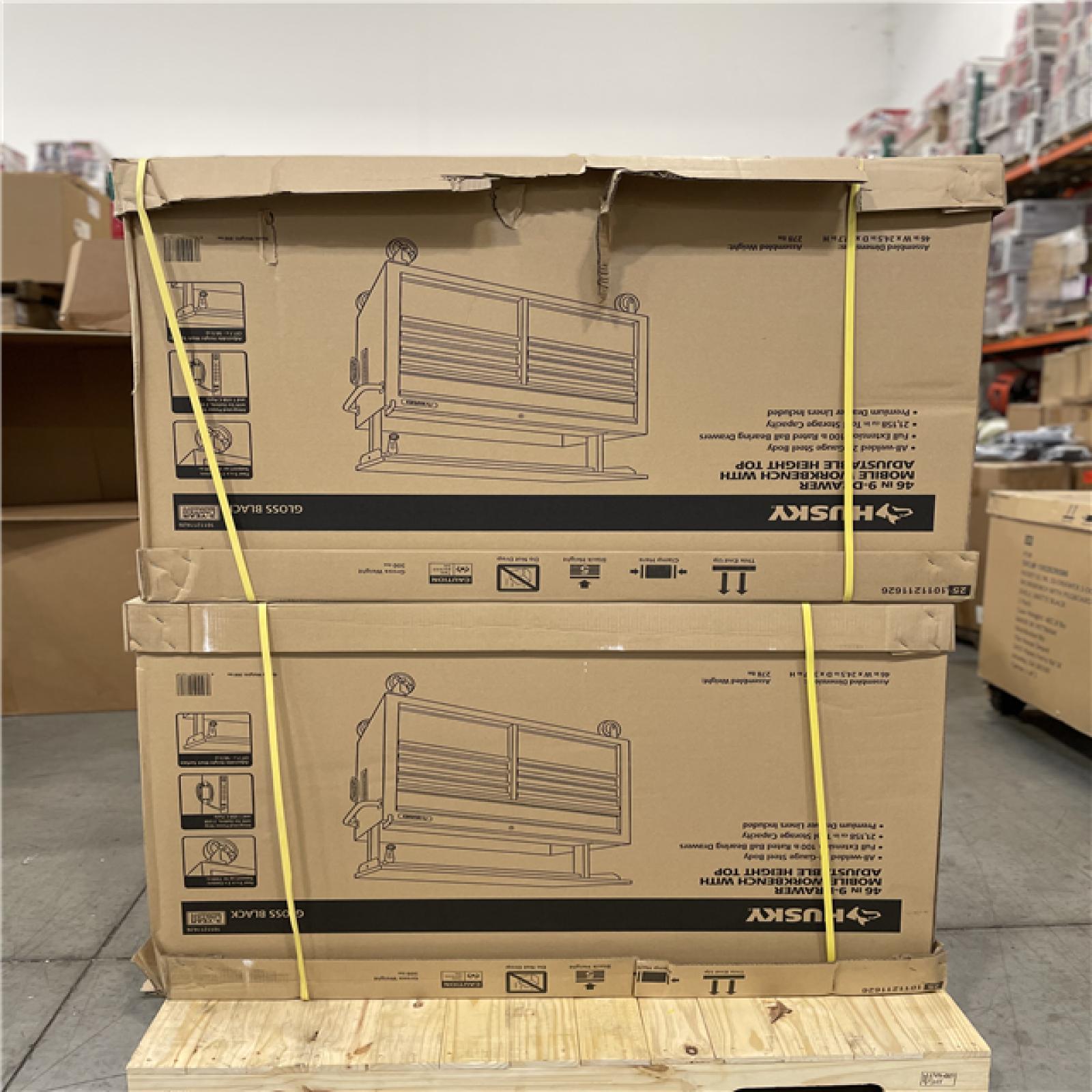 DALLAS LOCATION- AS-IS HUSKY 46 in. x 25 in. D 9-Drawer Mobile Workbench PALLET (2 UNITS)