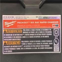 AS-IS Milwaukee 18V Lithium-Ion PACKOUT 6-Port Rapid Charger