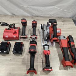 AS-IS Milwaukee M18 18-Volt Lithium-Ion Cordless Combo Kit 7-Tool with 2-Batteries, Charger and Tool Bag