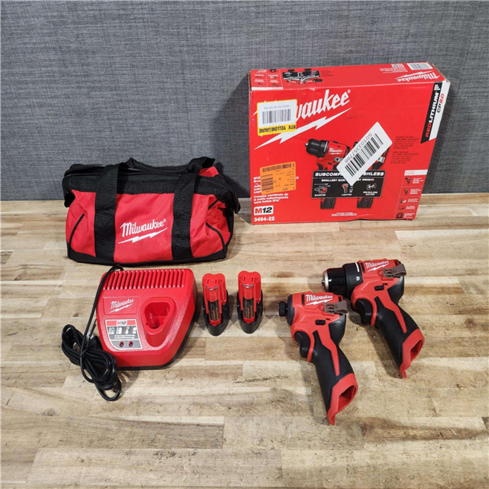 HOUSTON LOCATION - AS - IS Milwaukee 12-Volt Lithium-Ion Brushless Cordless Subcompact Drill and Impact Driver Combo Kit