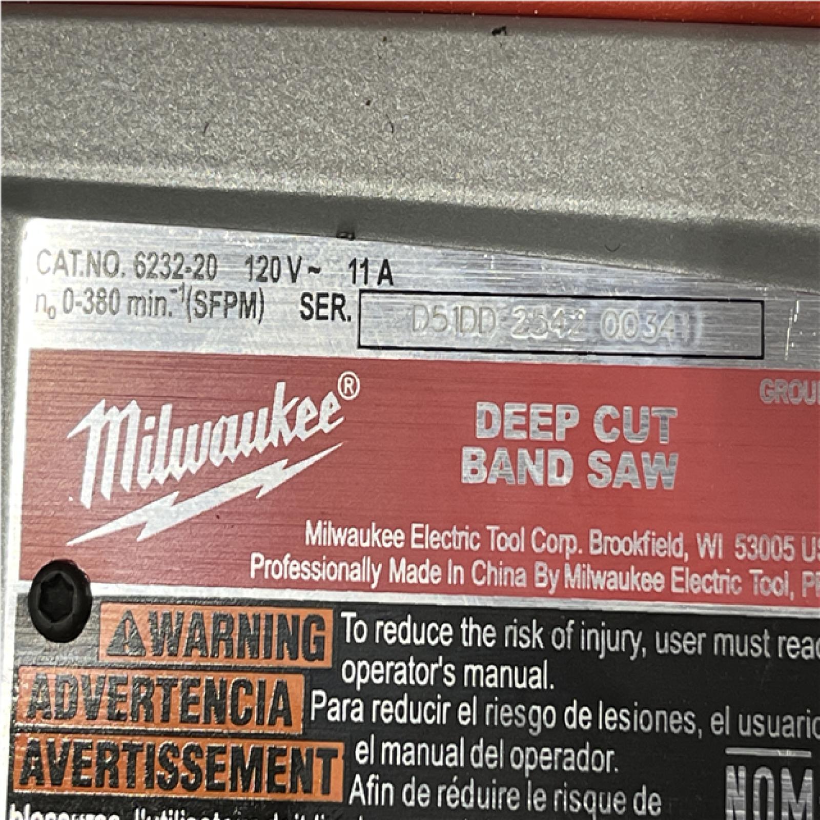 AS-IS Milwaukee 11 Amp Deep Cut Band Saw with Hard Case