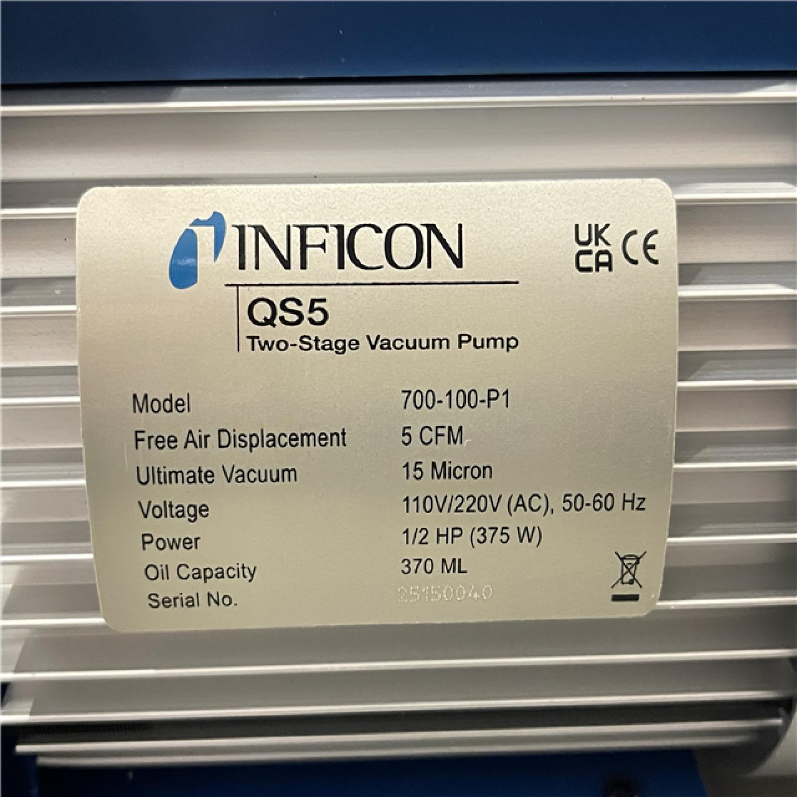 DALLAS LOCATION- AS-IS INFICON QS5- Vacuum Pump