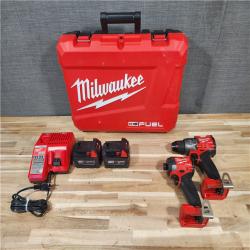HOUSTON LOCATION - AS-IS Milwaukee  FUEL 18V Lithium-Ion Brushless Cordless Hammer Drill and Impact Driver Combo Kit