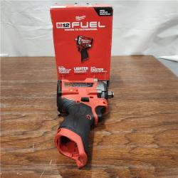 AS-IS Milwaukee M12 FUEL 12V Lithium-Ion Brushless Cordless Stubby 1/2 in. Impact Wrench (Tool-Only)