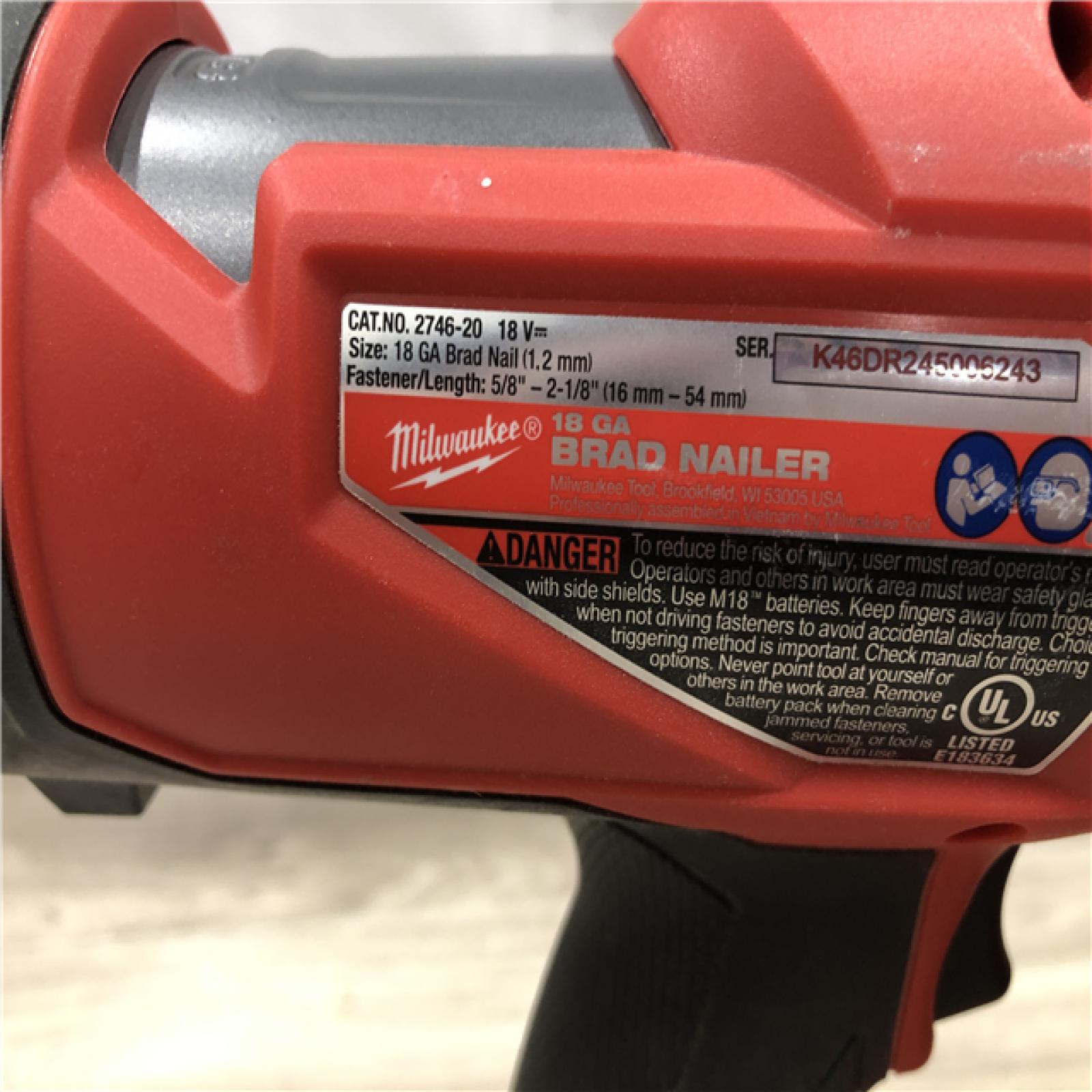 AS-IS Milwaukee FUEL 18-Volt Lithium-Ion Cordless Gen II 18-Gauge Brad Nailer (Tool-Only)