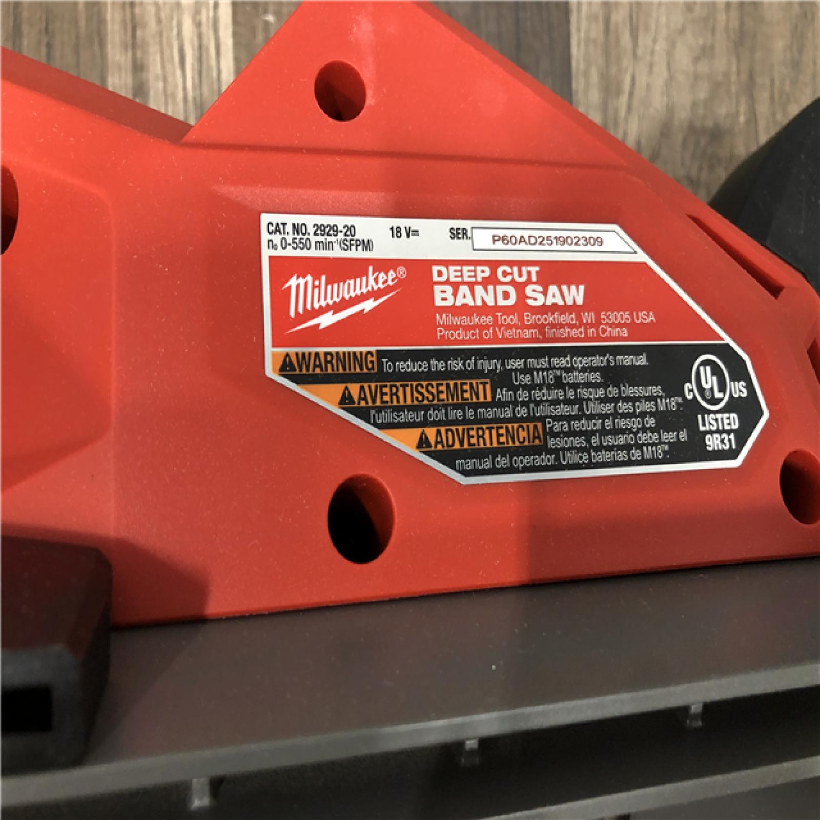 AS-IS Milwaukee FUEL 18V Lithium-Ion Brushless Cordless Deep Cut Band Saw (Tool-Only)