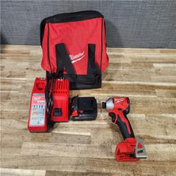 HOUSTON LOCATION - AS - IS Milwaukee 18-Volt Lithium-Ion Compact Brushless Cordless 1/4 in. Impact Driver Kit