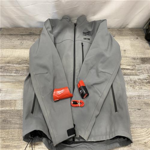 AS-IS Milwaukee Men's X-Large 12-Volt Lithium-Ion Cordless Tough Shell Gray Heated Jacket Kit
