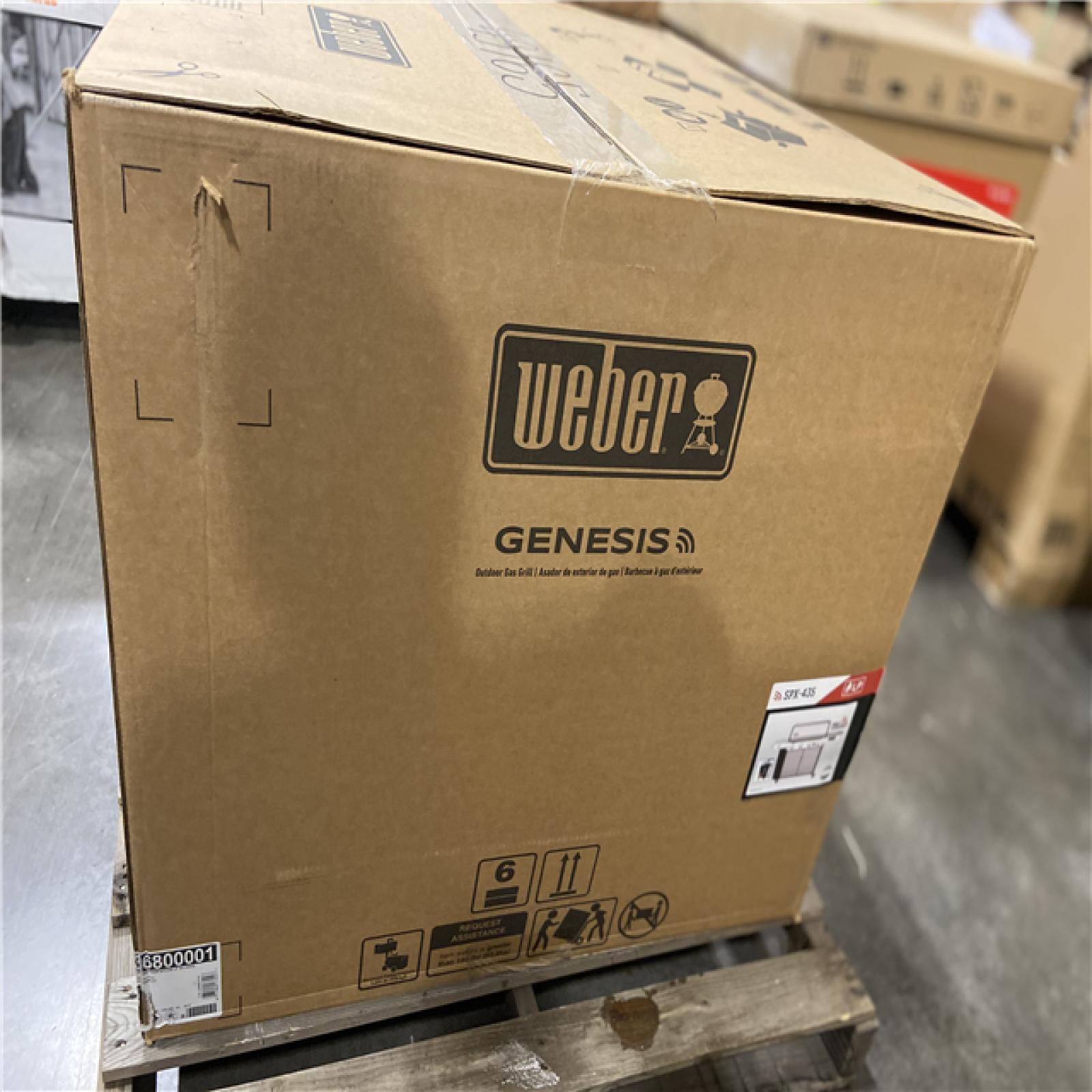 DALLAS LOCATION - Weber Genesis Smart SPX-435 4-Burner Liquid Propane Gas Grill in Stainless Steel with Side Burner