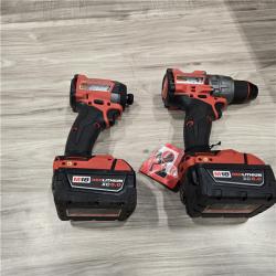 AS-IS MILWAUKEE FUEL 18V Lithium-Ion Brushless Cordless Hammer Drill and Impact Driver Combo Kit (2-Tool) with 2 Batteries