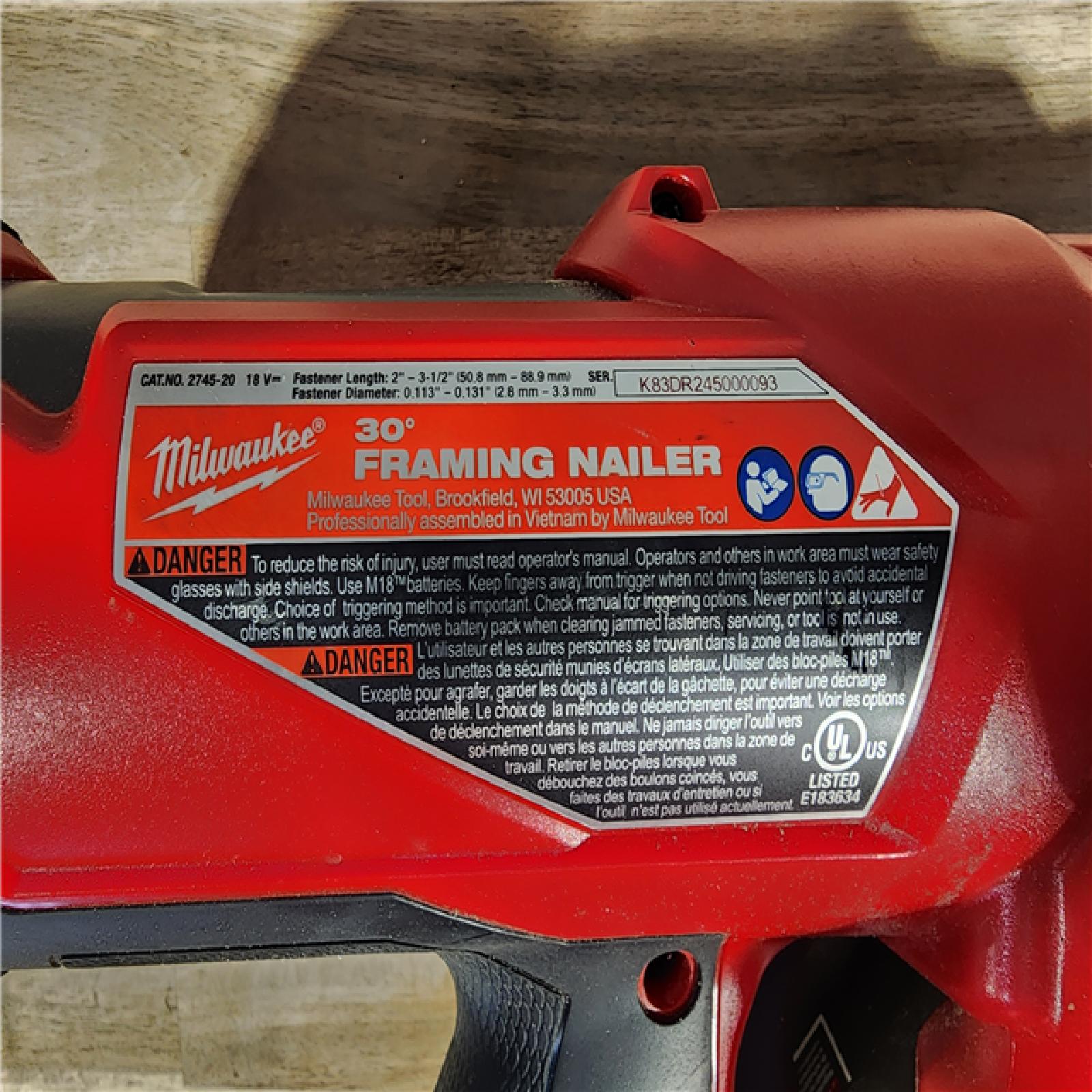 HOUSTON LOCATION - AS-IS M18 FUEL 3-1/2 in. 18-Volt 30-Degree Lithium-Ion Brushless Cordless Framing Nailer (Tool-Only)