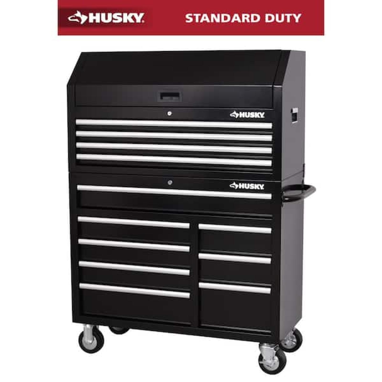 Phoenix AS-IS Husky Tool Storage 42 in. W x 18 in. D Standard Duty Black Tool Chest Combo