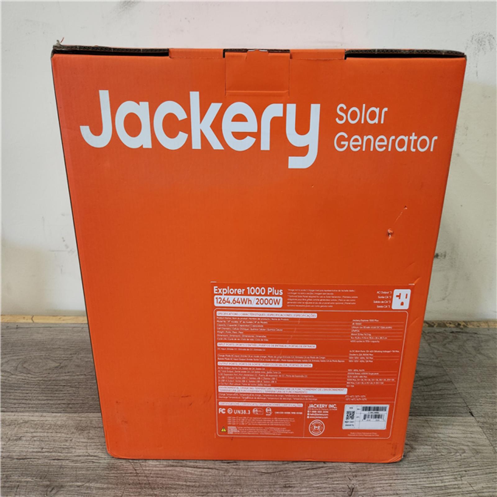 Phoenix Location AS-IS Jackery Solar Generator Explorer 1000 Plus 1264.64Wh/2000W Model No. JE-1000C