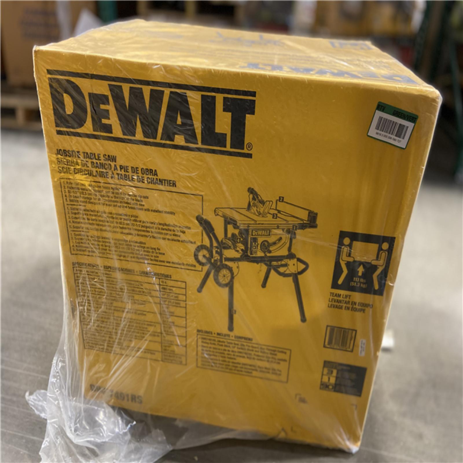 NEW! - DEWALT 15 Amp Corded 10 in. Job Site Table Saw with Rolling Stand