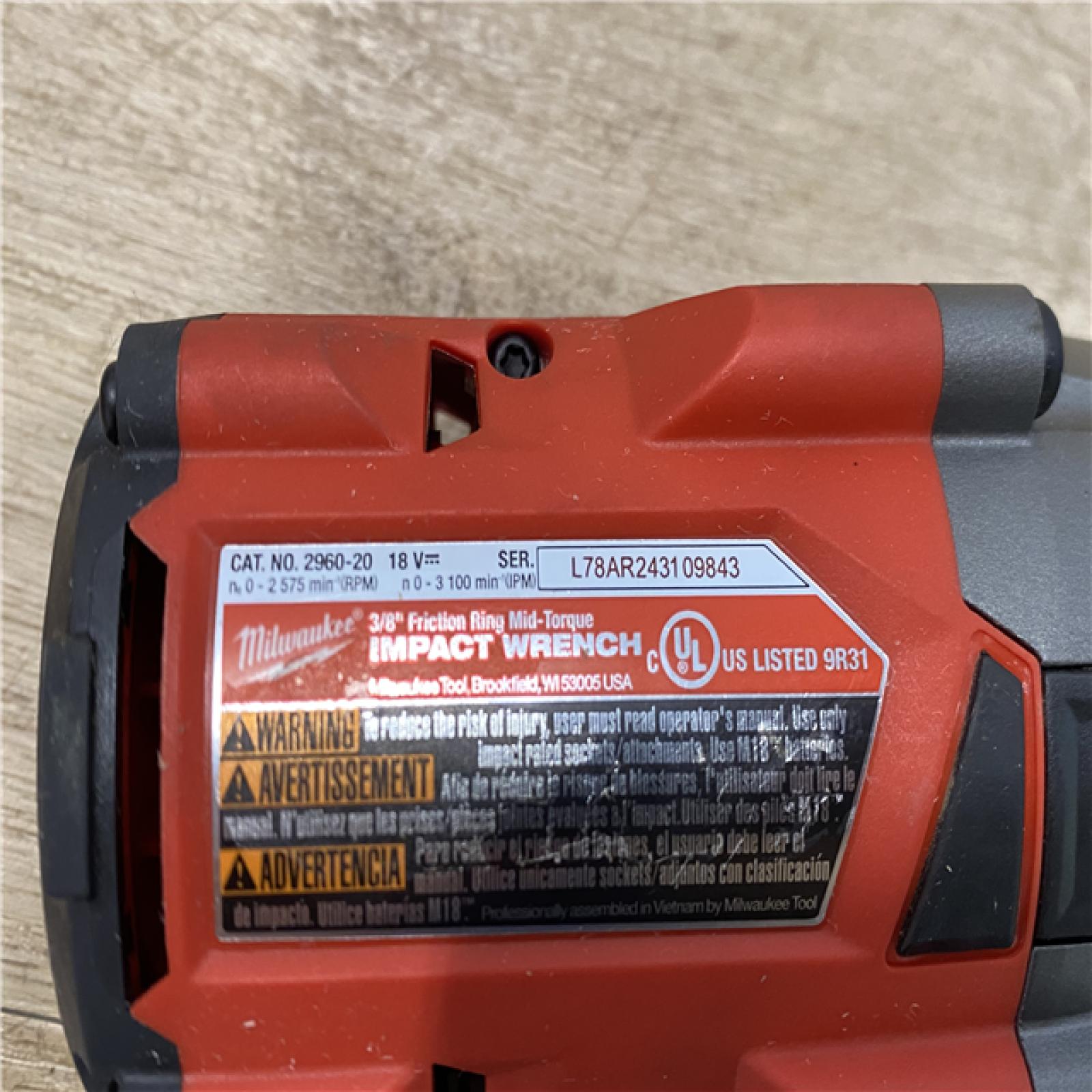 AS-IS Milwaukee FUEL GEN-2 18V Lithium-Ion Mid Torque Brushless Cordless 3/8 in. Impact Wrench with Friction Ring (Tool-Only)