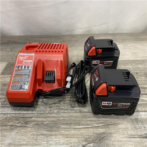 AS-IS Milwaukee 18-Volt Lithium-Ion XC Starter Kit with Two 5.0Ah Batteries and Charger