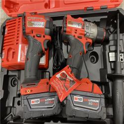 AS-IS Milwaukee FUEL 18V Lithium-Ion Brushless Cordless Hammer Drill and Impact Driver Combo Kit