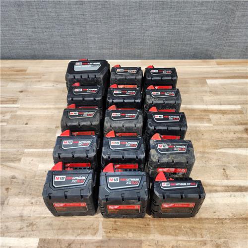 HOUSTON LOCATION - AS-IS MILWAUKEE BATTERY PACK QTY - 15