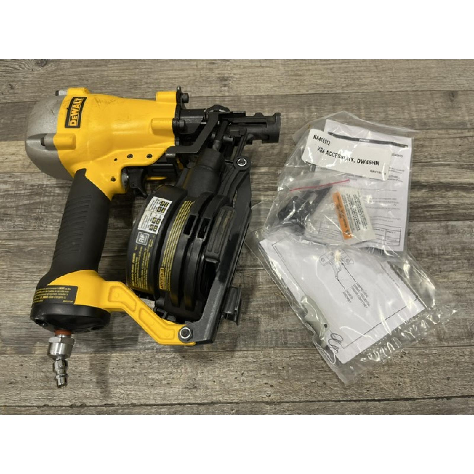 AS-IS DEWALT 1-3/4 in. 15 Degree Pneumatic Coil Roofing Nailer (Tool-Only)