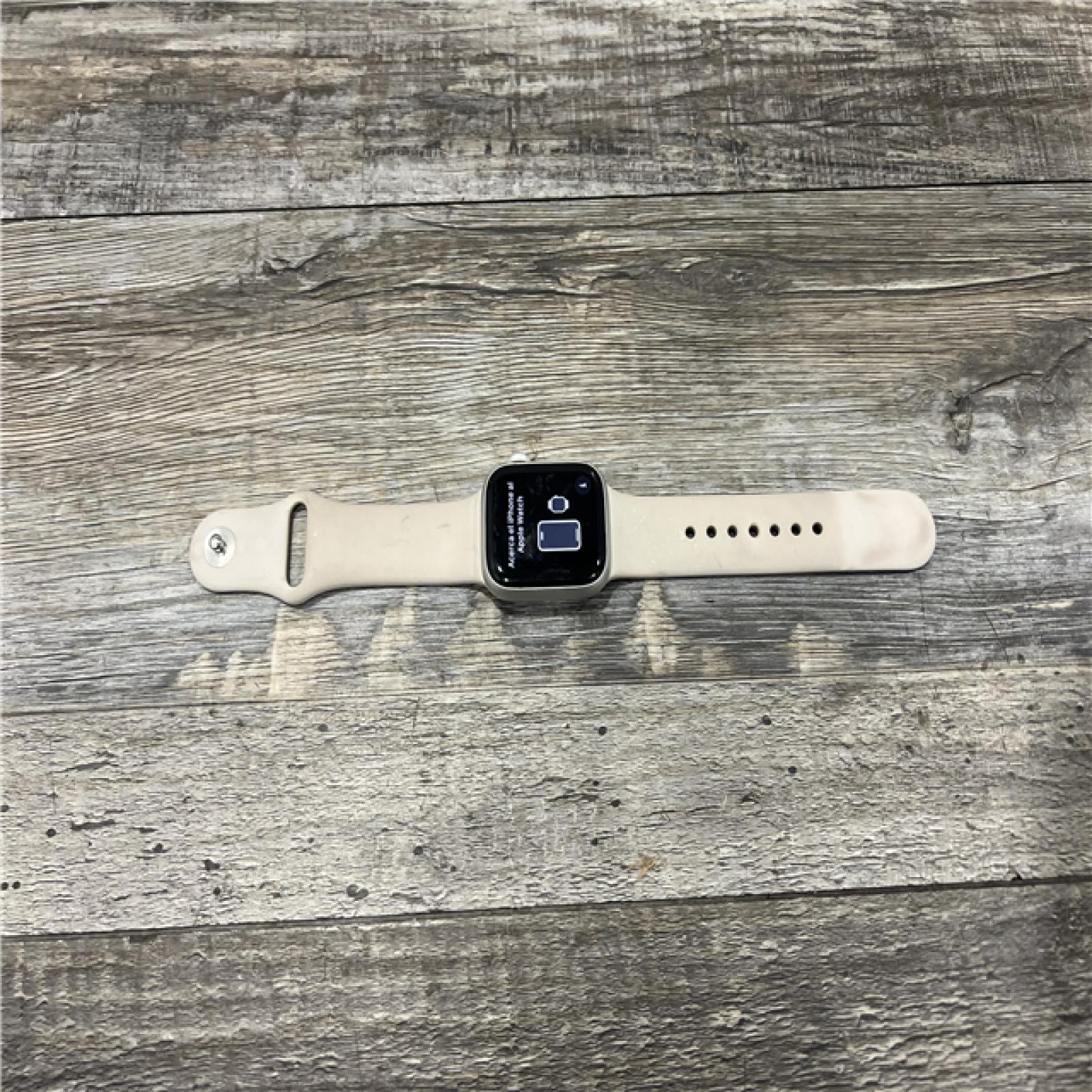 AS-IS Apple Watch Series 7 41mm GPS Starlight Aluminum Case - Starlight Sport Band -WR-50M