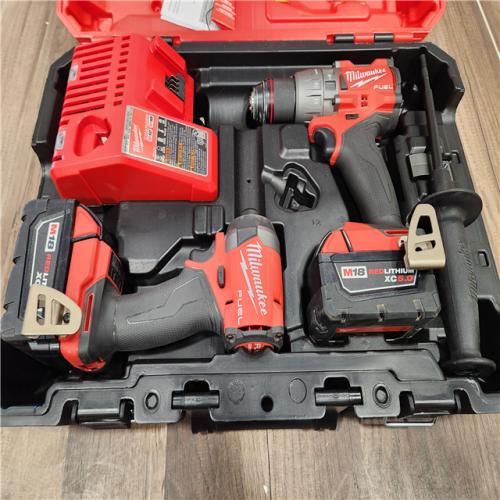 AS-IS Milwaukee M18 FUEL 18V Lithium-Ion Brushless Cordless Hammer Drill and Impact Driver Combo Kit (2-Tool) with 2 Batteries