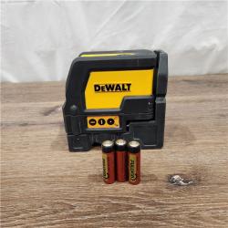 AS-IS DEWALT 165 Ft. Red Self-Leveling Cross-Line and Plumb Spot Laser Level with (3) AAA Batteries & Case