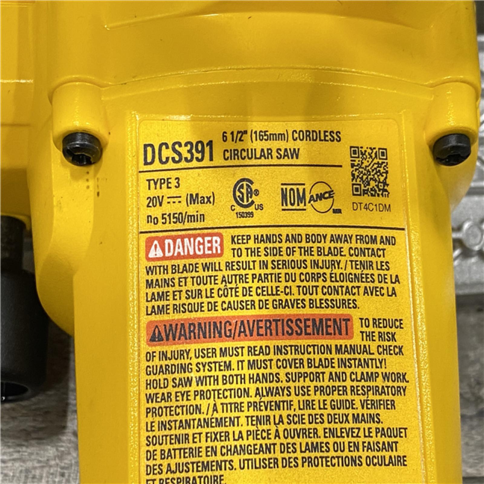 AS-IS DEWALT 20-Volt MAX Lithium-Ion Cordless 6-1/2 in. Circular Saw (Tool-Only)