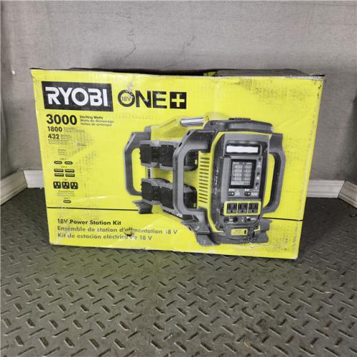 HOUSTON LOCATION - AS-IS RYOBI ONE+ 1800-Watt Power Station Battery Inverter Push Button Battery Generator/8-Port Charger with (4) 6.0 Ah Batteries - APPEARS IN NEW CONDITION