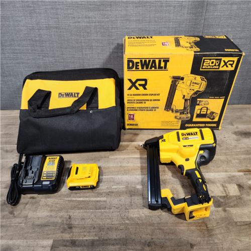 HOUSTON LOCATION - AS-IS DeWALT DCN681D1 20V MAX 18ga Cordless Brushless Narrow Crown Stapler Kit w/ BATTERY & CHARGER