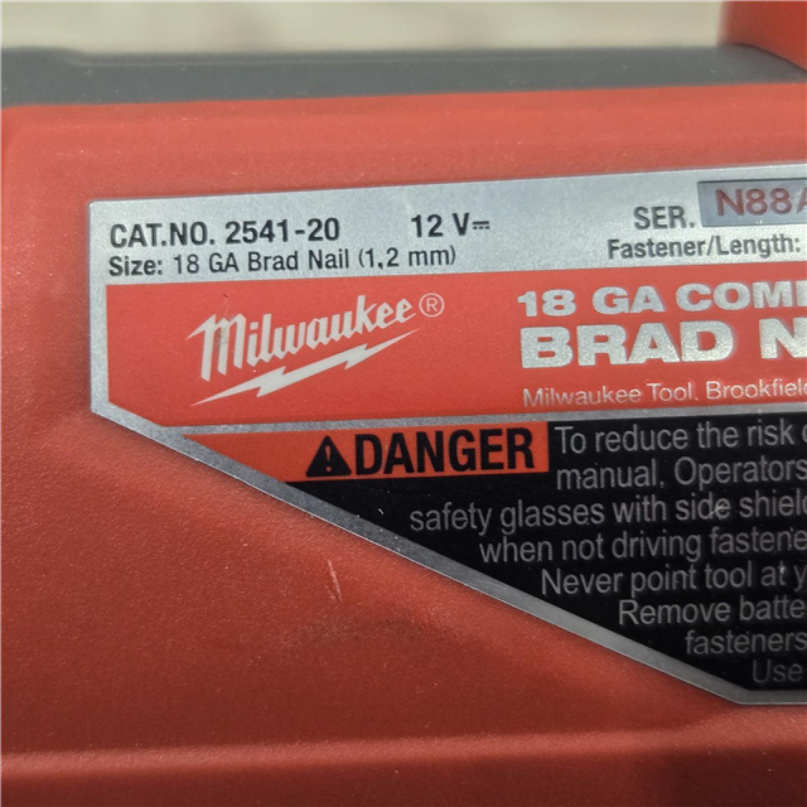AS-IS Milwaukee M12 FUEL 18 Gauge Compact Brad Nailer (Tool-Only)