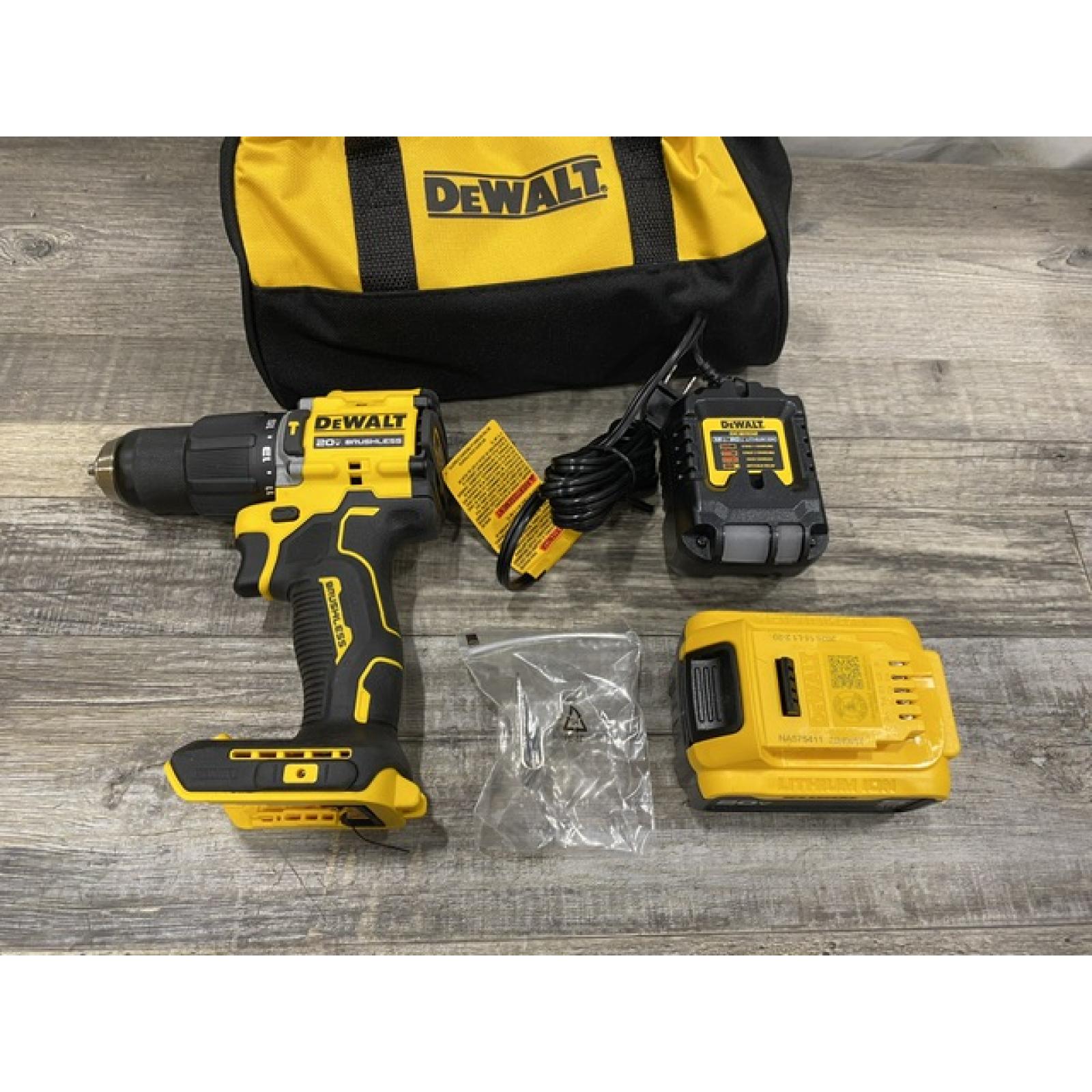 AS-IS DEWALT ATOMIC 20V Lithium-Ion Cordless 1/2 in. Hammer Drill Kit