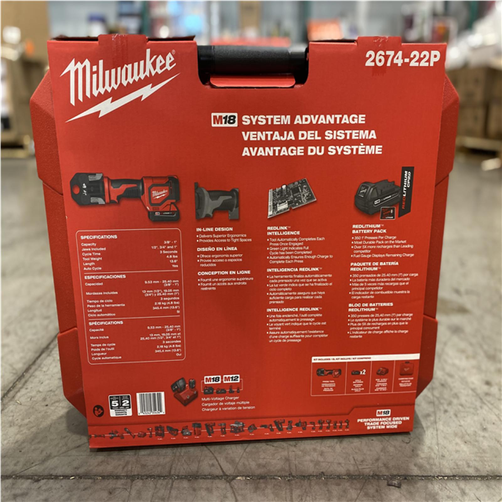 DALLAS LOCATION- NEW!- Milwaukee M18 18V Cordless Short Throw PEX Press Tool Kit