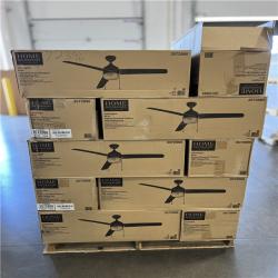 DALLAS LOCATION-  Home Decorators Collection Carrington 60 in. Indoor/Outdoor Ceiling Fan with LED Dome Light Kit  Natural Iron with Black Blades PALLET - (30 UNITS)