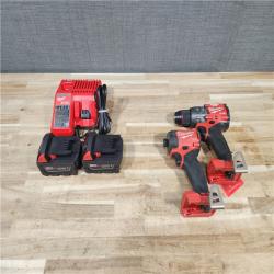 HOUSTON LOCATION - AS-IS MILWAUKEE 2 TOOL COMBO KIT W/ (2) BATTERY & CHARGER