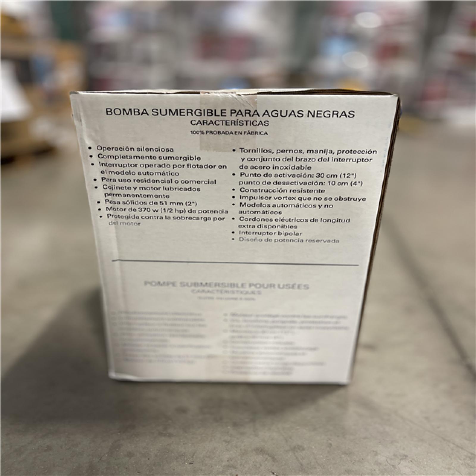 NEW! - ZOELLER M267 Sewage Pump with 10' Cord