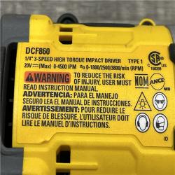 AS-IS DEWALT 20V MAX XR Lithium-Ion Brushless Cordless 3-Speed High Torque 1/4 in. Impact Driver Kit