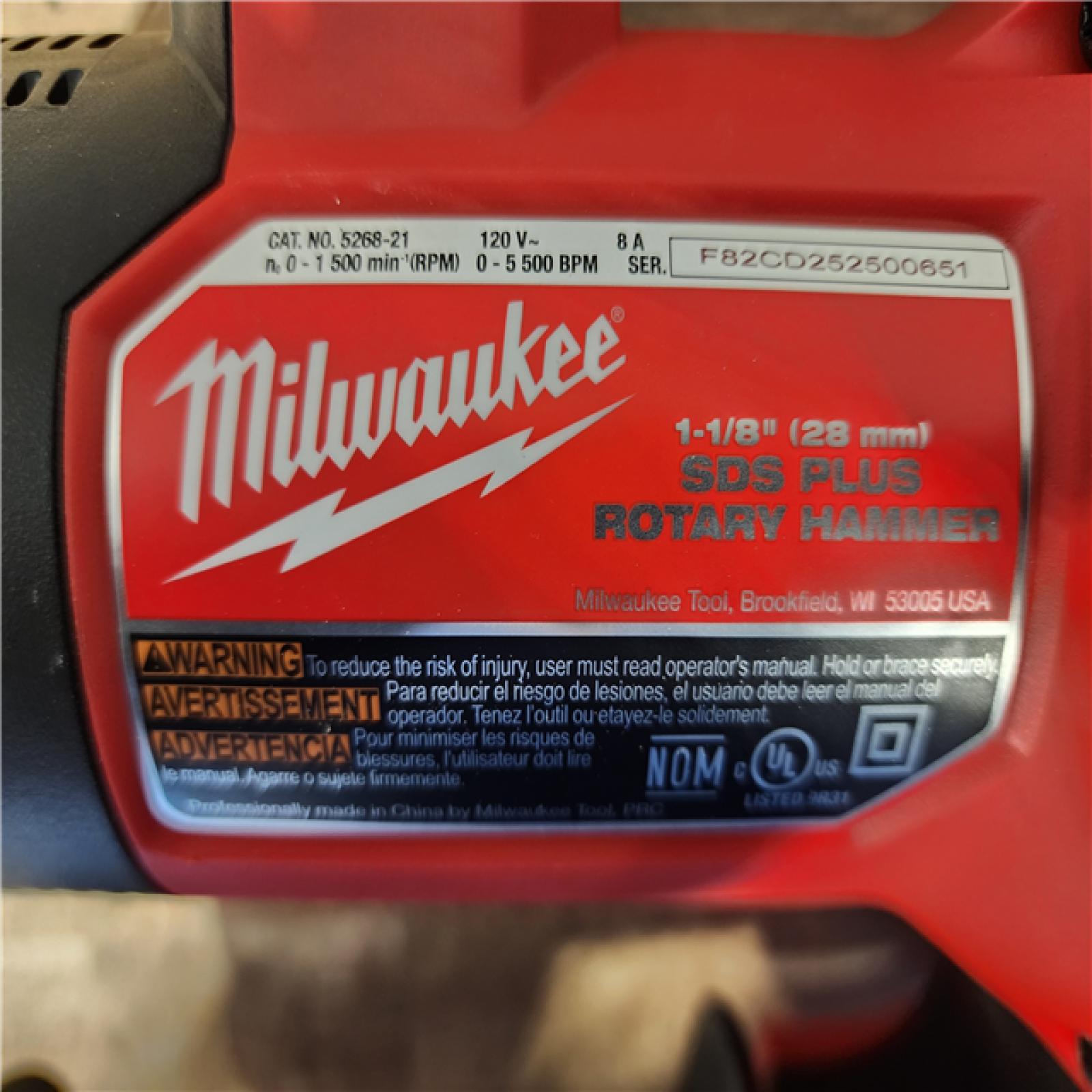 HOUSTON LOCATION - AS-IS Milwaukee 1-1/8 in. Corded SDS-Plus Rotary Hammer