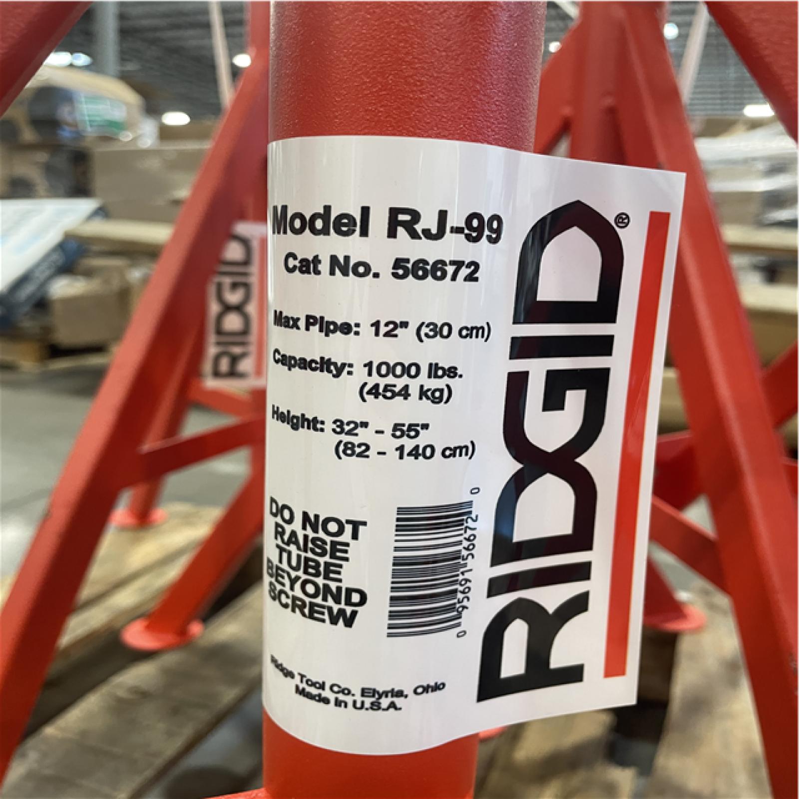 DALLAS LOCATION- NEW! RIDGID RJ-99 32 in.-55 in. Roller Head High Pipe Stand PALLET (6 UNITS)
