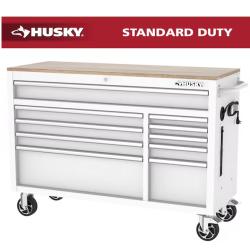 DALLAS LOCATION - Husky Modular Tool Storage 52 in. W White Mobile Workbench Cabinet