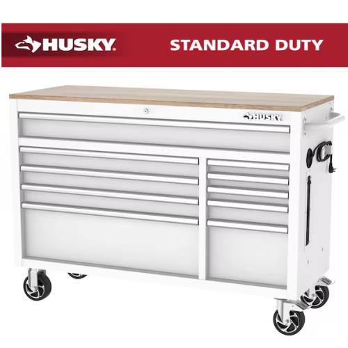 DALLAS LOCATION - Husky Modular Tool Storage 52 in. W White Mobile Workbench Cabinet