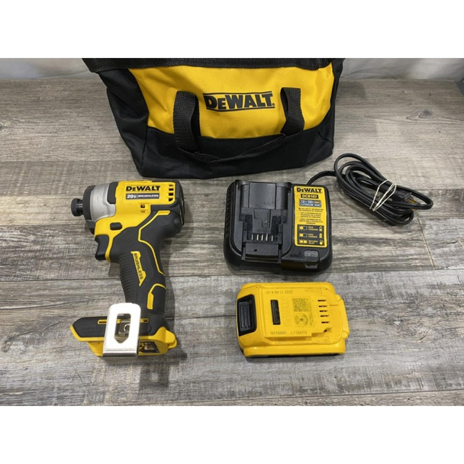 AS-IS DEWALT Atomic 20V Max Lithium-Ion Brushless Cordless Compact 1/4 in. Impact Driver Kit