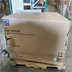 DALLAS LOCATION - StyleWell Melrose Park Closed Weave Wicker Egg-Shaped Patio Swing with Biscuit Cushions