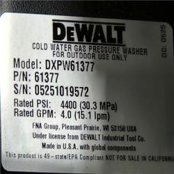 Phoenix NEW DEWALT 4400 PSI 4.0 GPM Cold Water Gas Pressure Washer