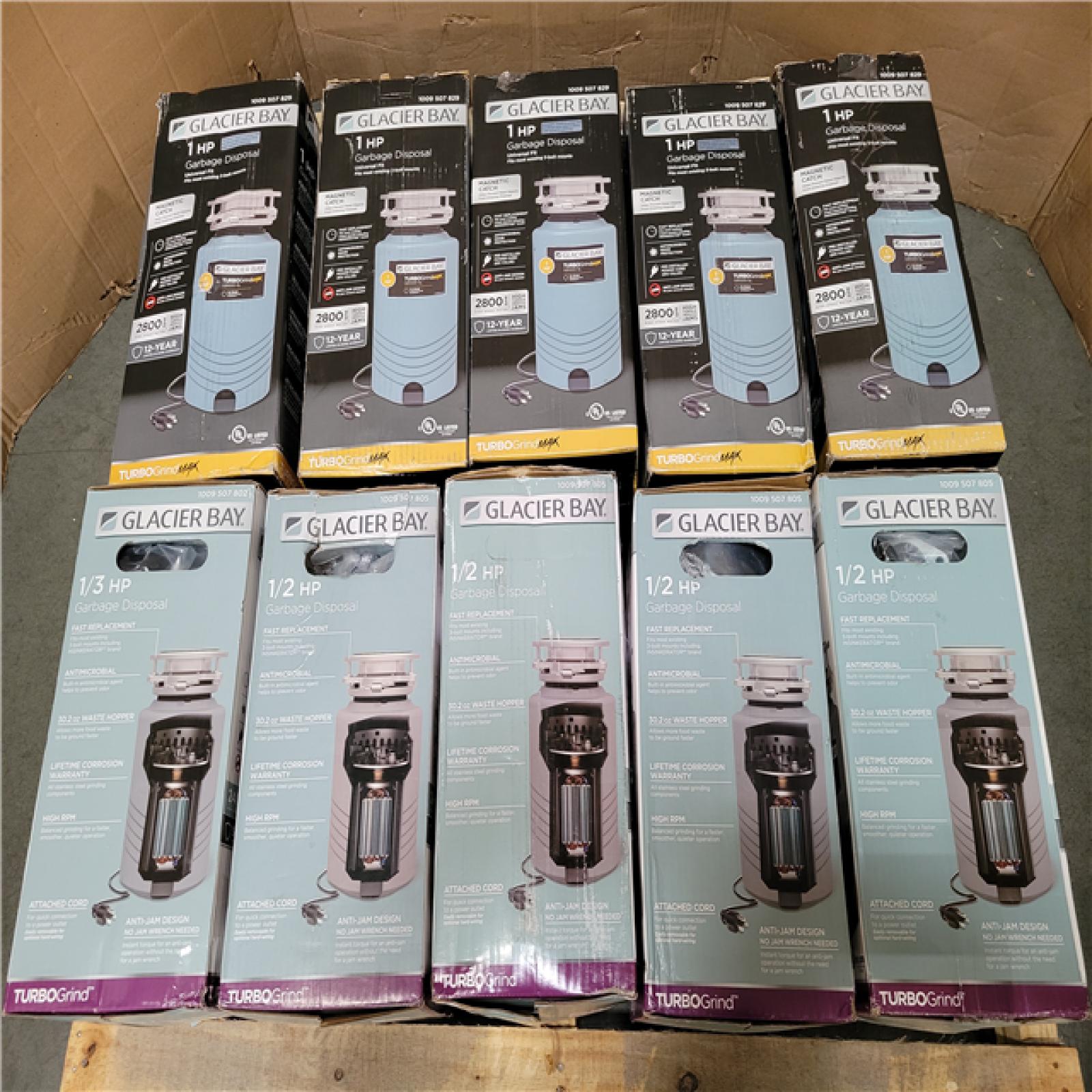 California NEW Glacier Bay Garbage Disosal (10 pieces)