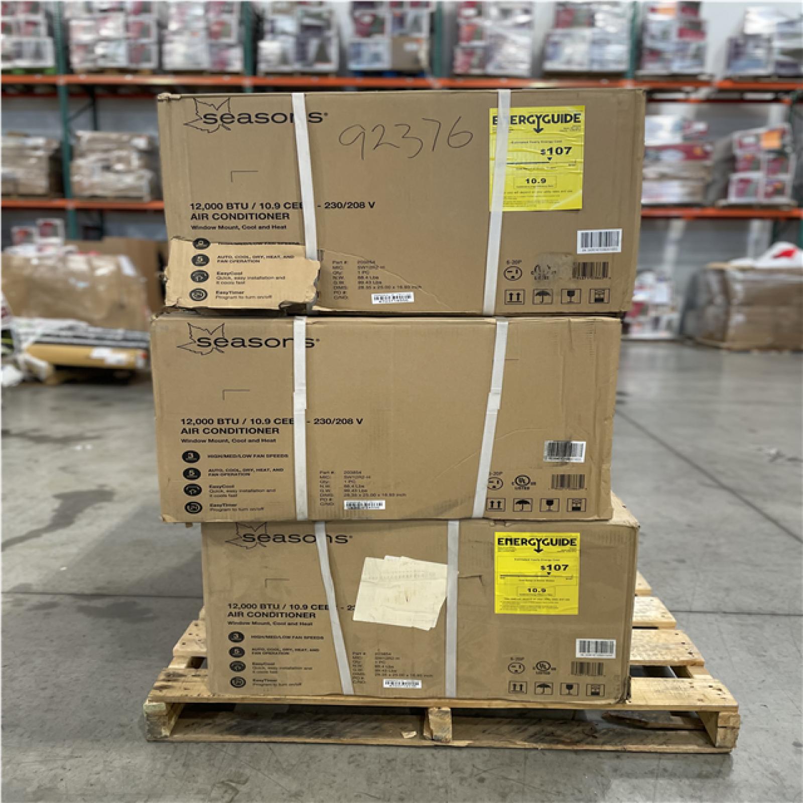 DALLAS LOCATION - SEASONS 12 000 BTU AIR CONDITIONER PALLET- (6 UNITS)