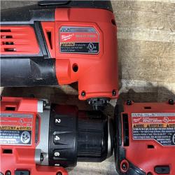 Houston Location AS-IS Milwaukee Drill Driver and Impact Driver and Multi Tool and Battery