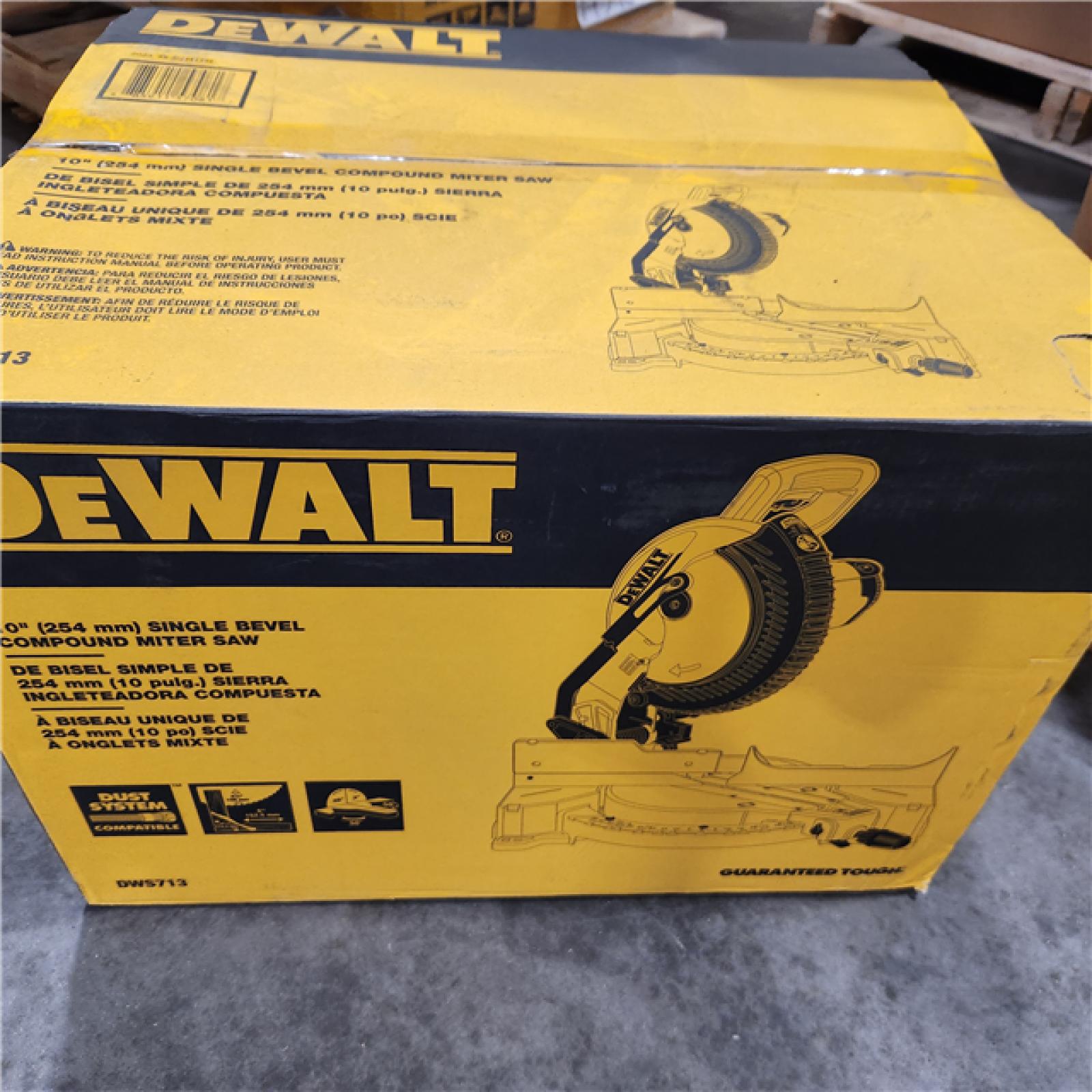 NEW-  DEWALT 15 Amp Corded 10 in. Compound Single Bevel Miter Saw