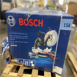 AS-IS - Bosch 15 Amp 12 in. Corded Dual-Bevel Sliding Glide Miter Saw with 60 Tooth Saw Blade